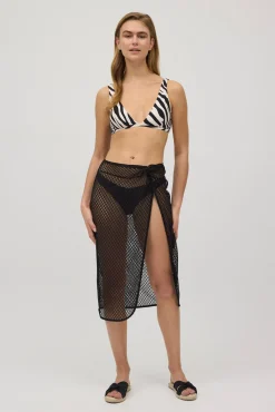 Falda pareo calada negro