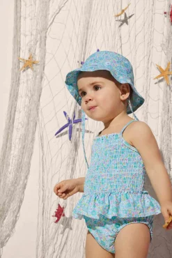 Gorro de playa bebé estampado floral ajustable