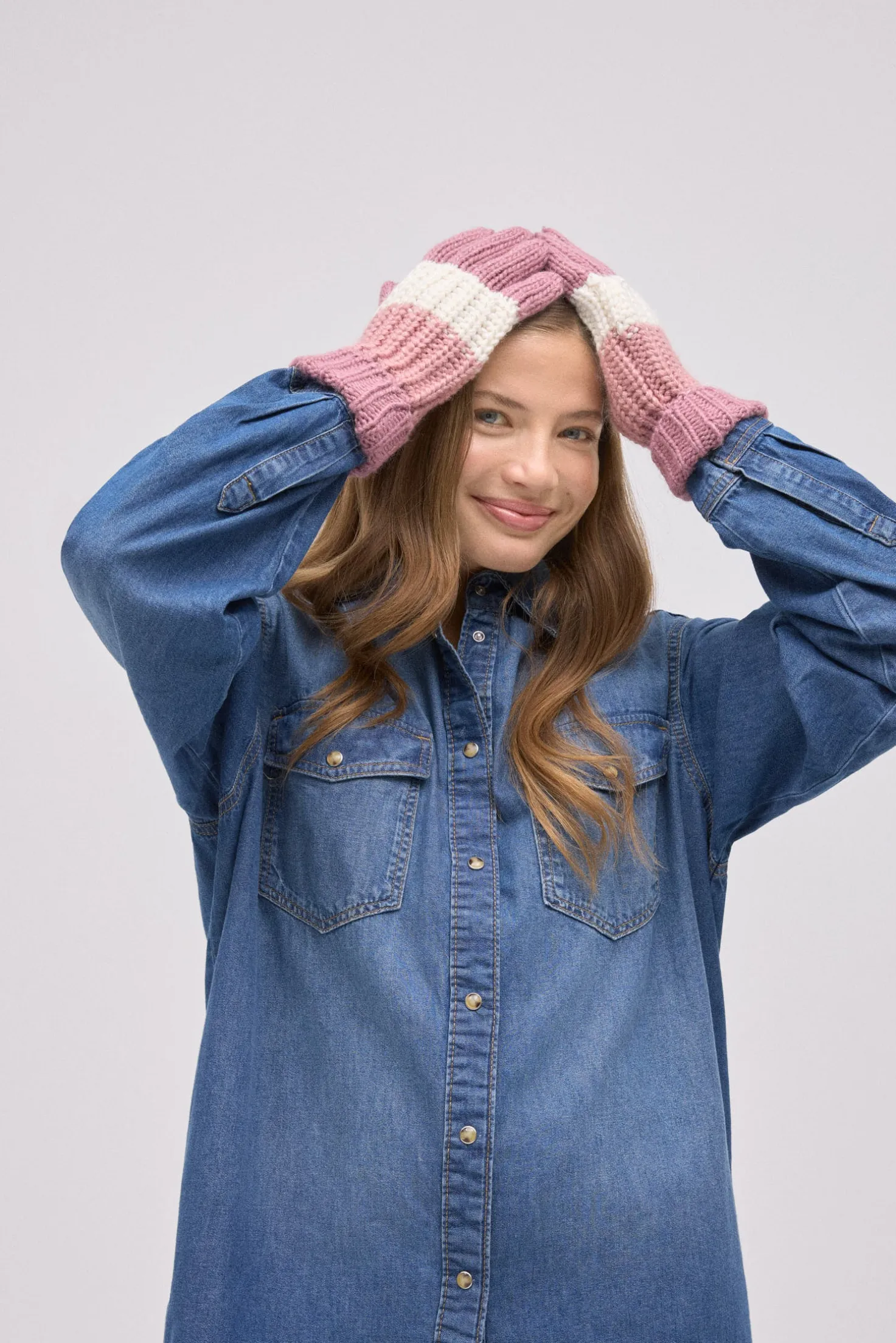 Guantes de punto rayas