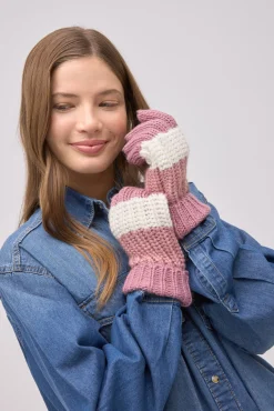 Guantes de punto rayas