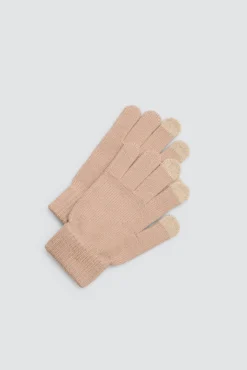 Guantes táctiles beige