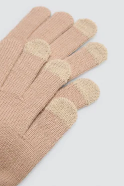Guantes táctiles beige