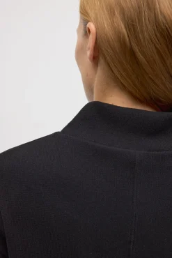 Jersey cuello perkins efecto pana negro