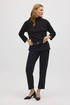 Jersey cuello perkins efecto pana negro