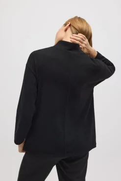 Jersey cuello perkins efecto pana negro