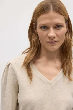 Jersey extra cómodo detalle hombros beige