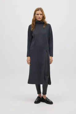 Jersey maxi con abertura cálido marengo