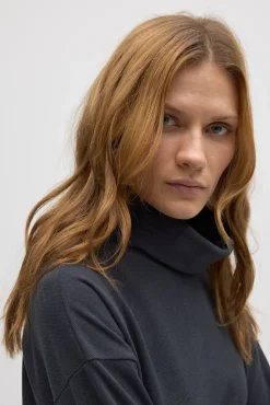 Jersey maxi con abertura cálido marengo