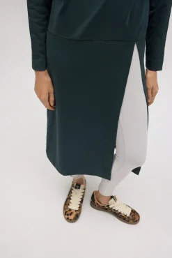 Jersey maxi con abertura cálido verde botella