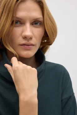 Jersey maxi con abertura cálido verde botella