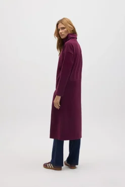 Jersey maxi con abertura cálido burdeos