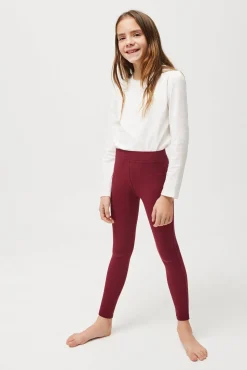 Leggings básicos de niña granate