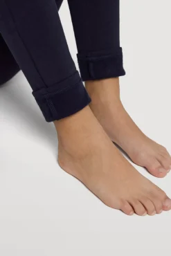 Leggings cálidos de niña algodón natural marino