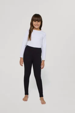 Leggings cálidos de niña algodón natural negro