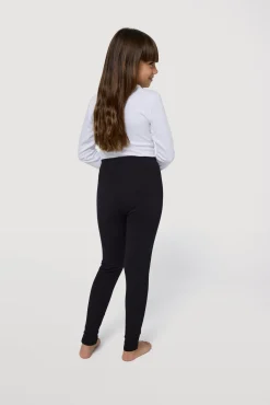 Leggings cálidos de niña algodón natural negro