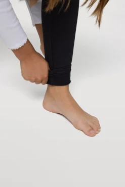 Leggings cálidos de niña algodón natural negro