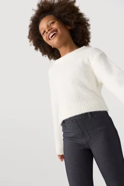 Leggings de niña térmicos con bolsillos traseros marino