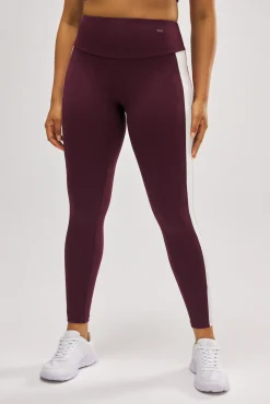 Leggings deportivos color block efecto push-up burdeos