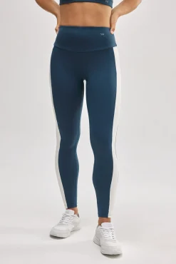 Leggings deportivos color block efecto push-up azul