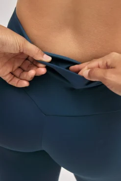 Leggings deportivos color block efecto push-up azul