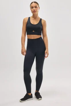 Leggings deportivos compressive largos vientre plano negro