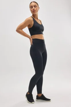 Leggings deportivos compressive largos vientre plano negro