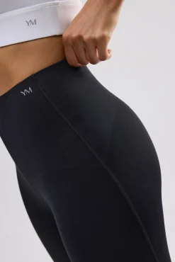Leggings deportivos compressive largos vientre plano negro