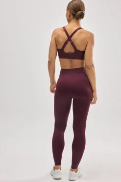 Leggings deportivos Compressive efecto push-up burdeos