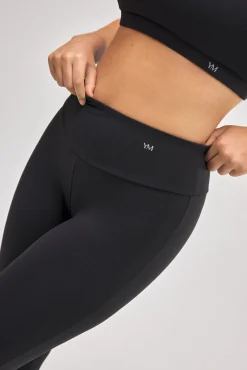 Leggings deportivos de tiro alto tacto algodonero negro