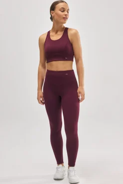 Leggings deportivos efecto push-up burdeos