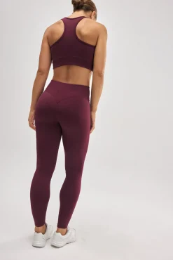 Leggings deportivos efecto push-up burdeos