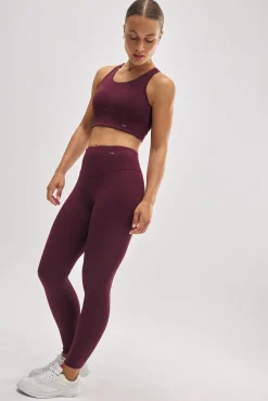 Leggings deportivos efecto push-up burdeos
