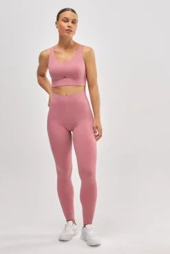 Leggings deportivos largos compressive vientre plano rosa