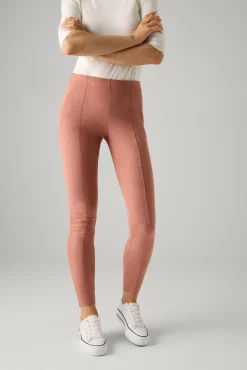 Leggings efecto ante detalle costuras delanteras rosa