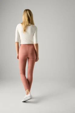 Leggings efecto ante detalle costuras delanteras rosa
