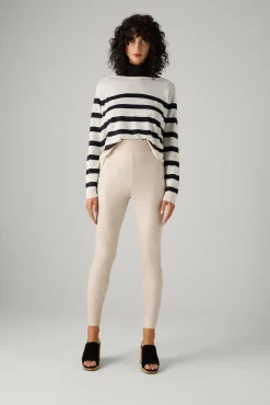 Leggings efecto metalizado beige