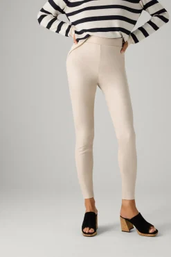 Leggings efecto metalizado beige