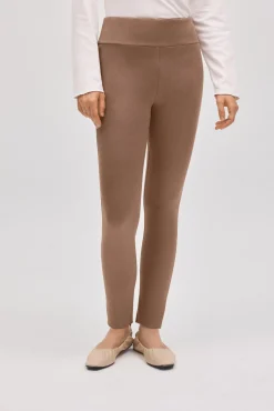 Leggings efecto metalizado marrón