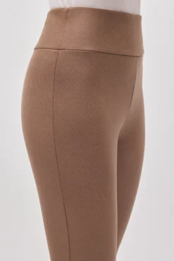 Leggings efecto metalizado marrón