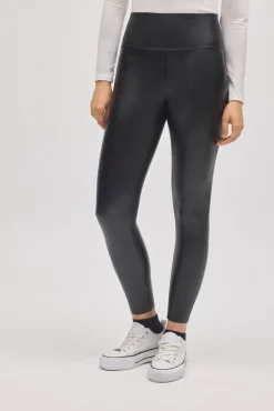 Leggings térmicos vientre plano efecto piel negro