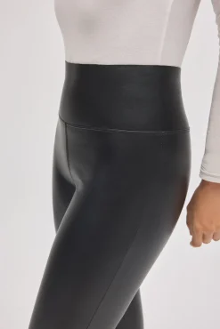 Leggings térmicos vientre plano efecto piel negro