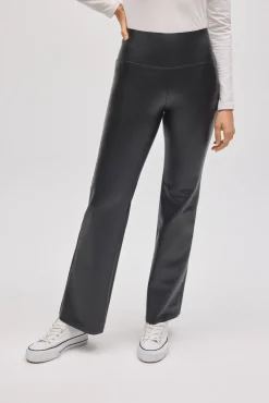 Leggings térmicos vientre plano efecto piel flare negro