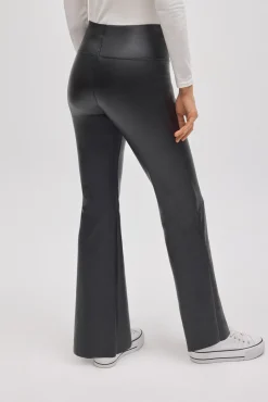 Leggings térmicos vientre plano efecto piel flare negro