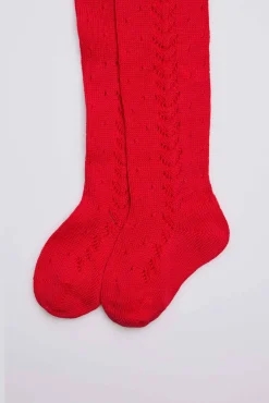 Leotardo calado rojo