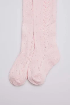 Leotardo calado rosa