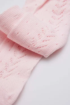 Leotardo calado rosa