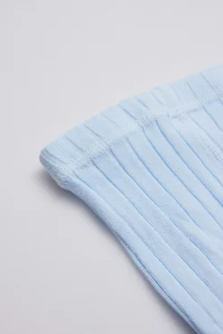 Leotardo canalé celeste