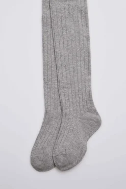 Leotardo canalé infantil gris