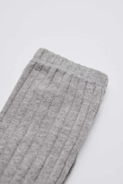 Leotardo canalé infantil gris