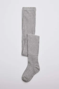 Leotardo canalé infantil gris